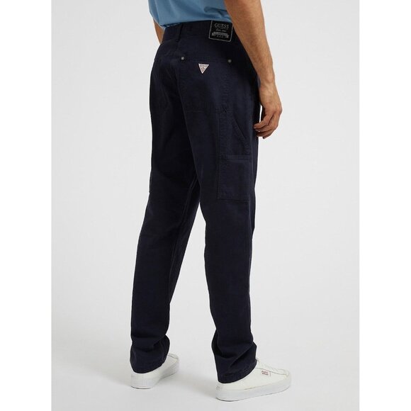 Guess Men’s Regular Tapered Carpenter Pants Relax Fit In Navy Blue Size 34